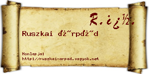 Ruszkai Árpád névjegykártya