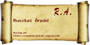 Ruszkai Árpád névjegykártya