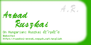 arpad ruszkai business card